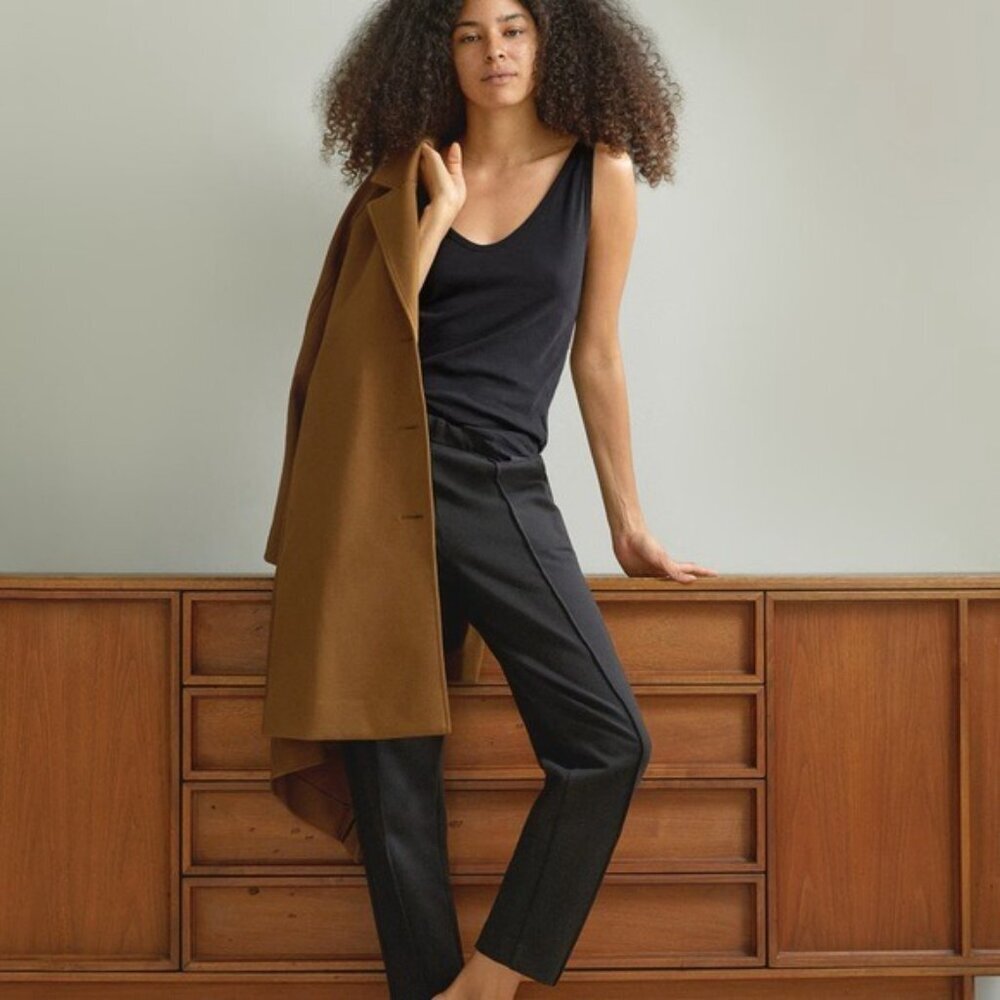 Everlane The Dream Pant S Black Tapered Tailored Stretch Cropped Ankle
